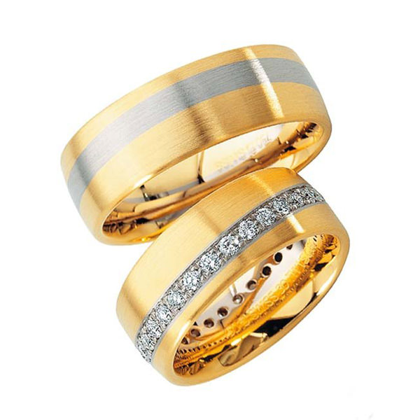 Обручальные кольца с дорожкой из бриллиантов