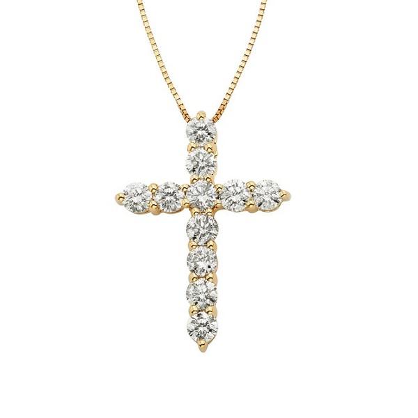Золотой крест с кристаллами Swarovski