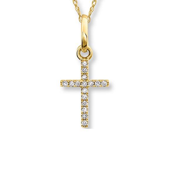 Крест из желтого золота с кристаллами Swarovski