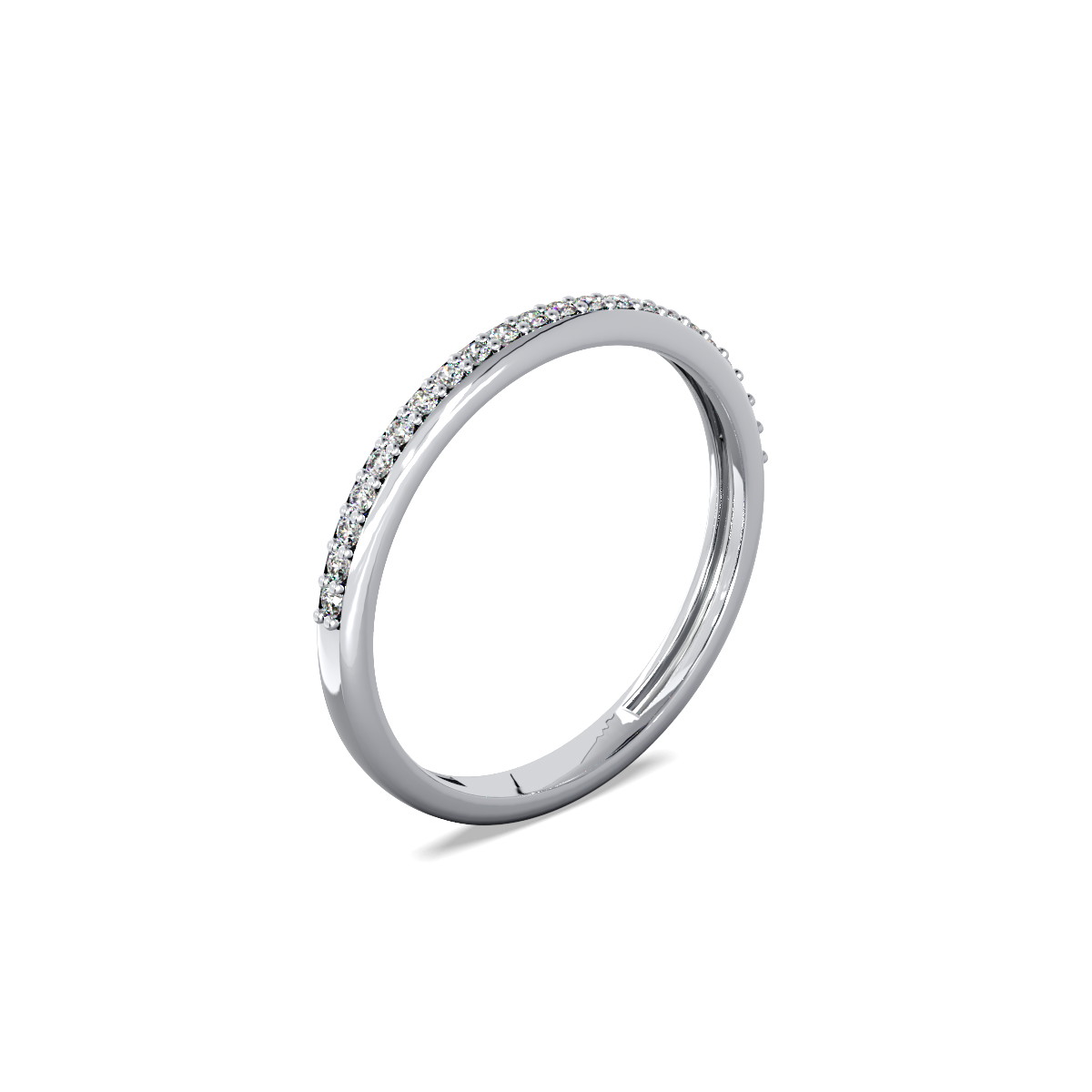 Кольцо с дорожкой бриллиантов.