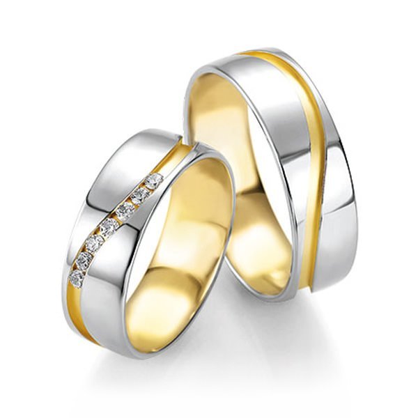 Обручальные кольца с семью бриллиантами