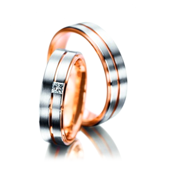 Обручальные кольца с бриллиантом огранки 