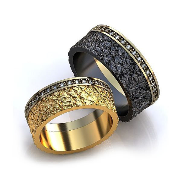 Обручальные кольца с бриллиантовой дорожкой