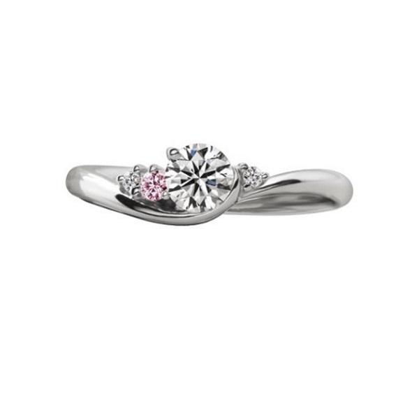 Кольцо с бриллиантом и розовым сапфиром