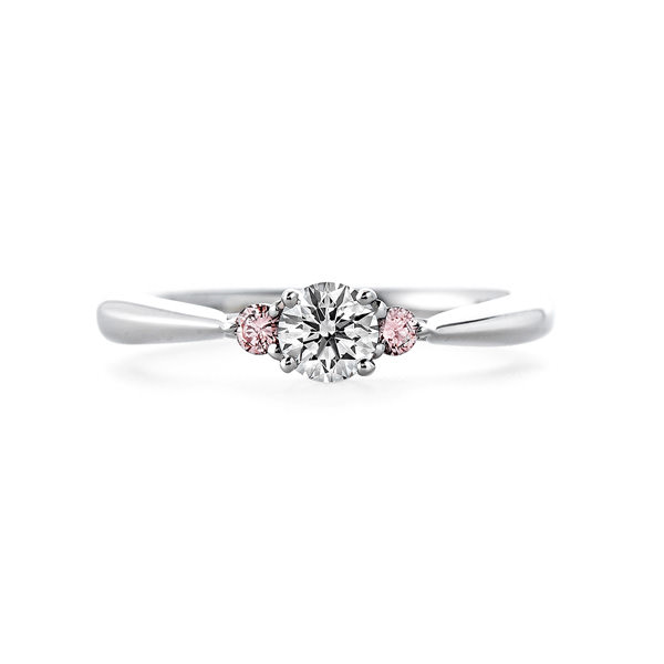 Кольцо с бриллиантом и розовыми сапфирами