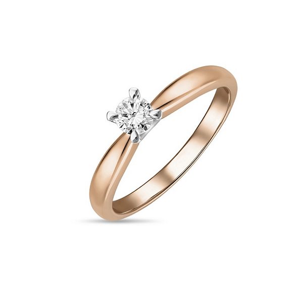 Классическое кольцо с бриллиантом