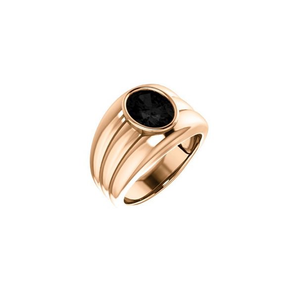 Перстень из розового золота с черным ониксом